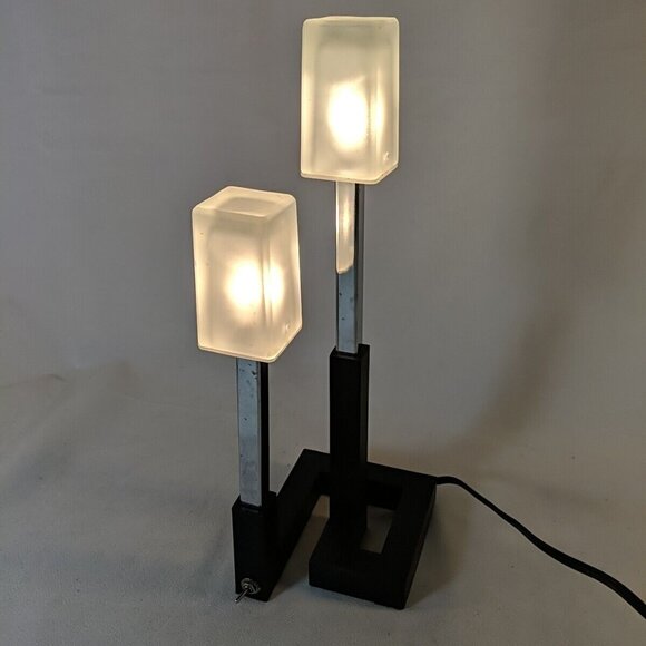 IKEA Other - IKEA Korsby Table Lamp 2 Light Black Postmodern Industrial Accent Rectangles HTF